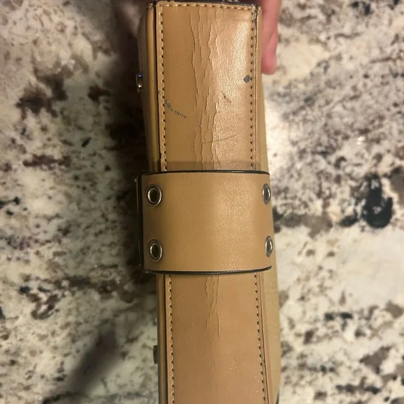 Tan Leather Clutch with Silver Accents - Picture 7 of 7